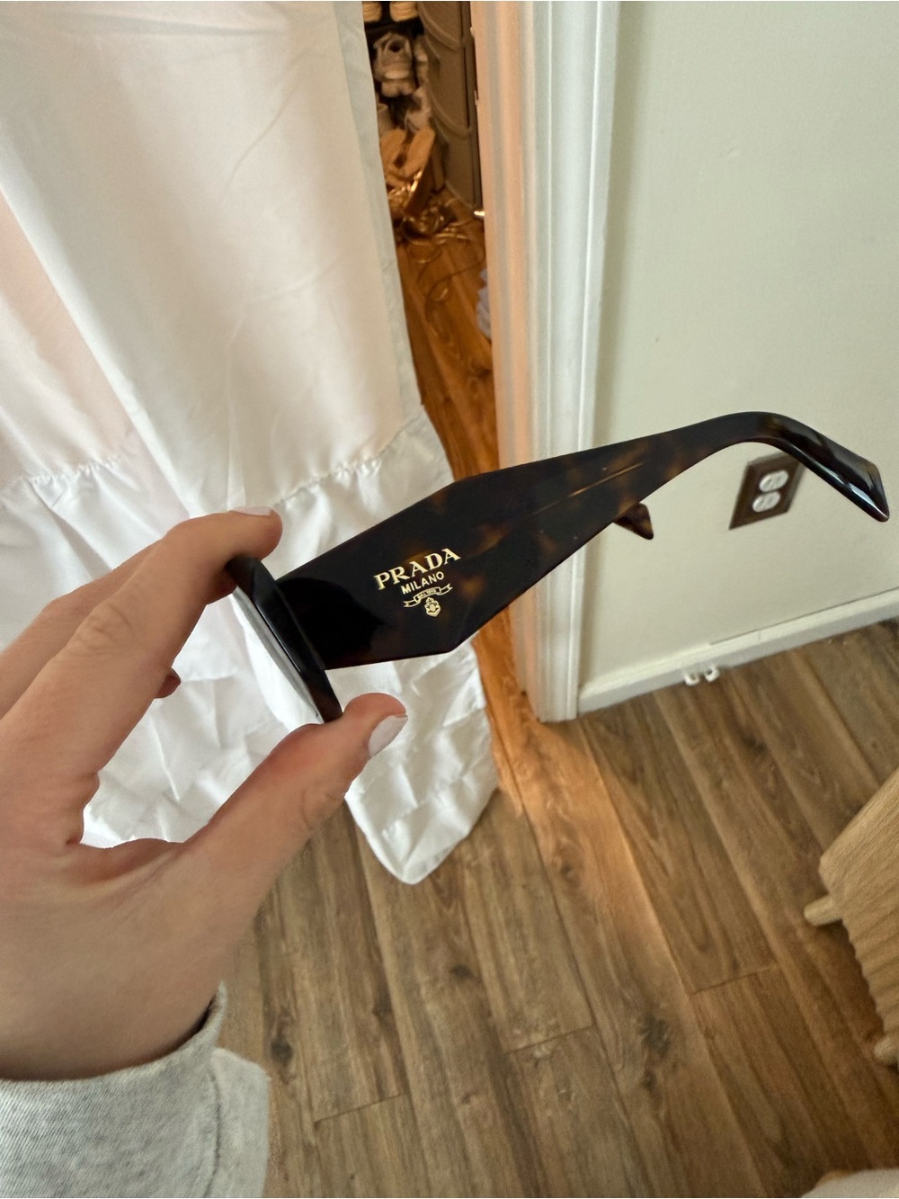 Prada Tortoiseshell Sunglasses Arms with Gold Logo
